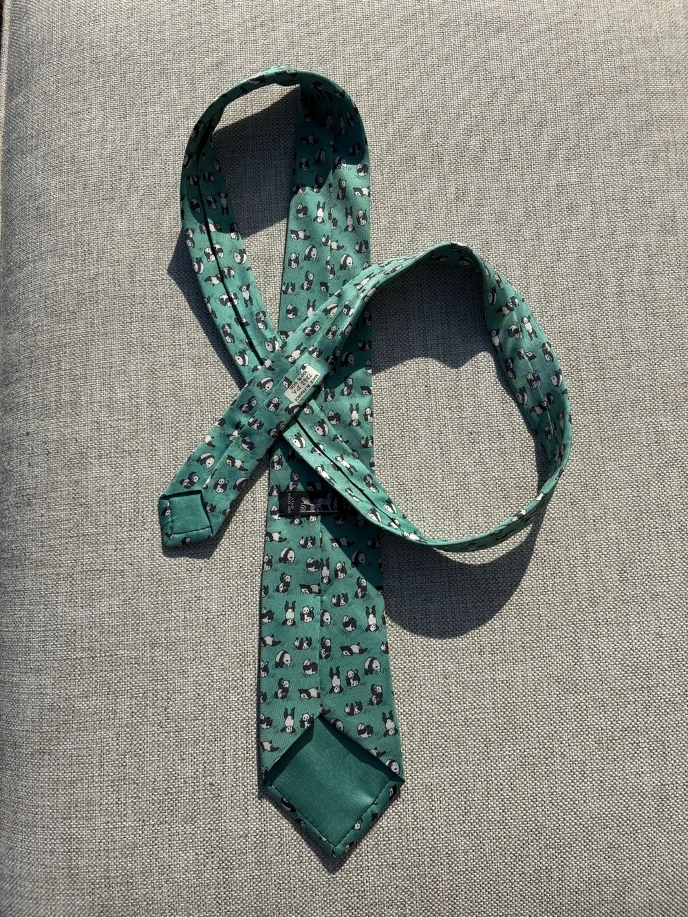 Hermès Panda Silk Tie Vintage 7362 PA Made in France Rare